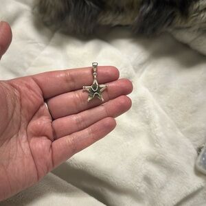 Genuine moldavite 925 pentagram pendant